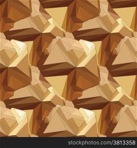 Gold seamless background. Abstract 3D polygonal pattern.