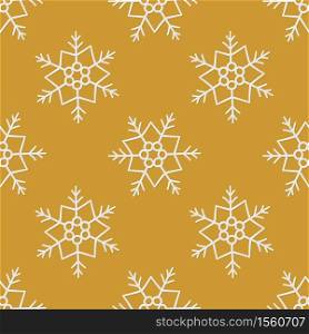 Gold seamless pattern with cute snowflakes. Hand drawn snow texture. Vector illustration in doodle style. Gold seamless pattern with cute snowflakes. Hand drawn snow texture. Vector