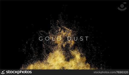 Gold sequins glitter dust isolated on black background. Vector illustration EPS10. Gold sequins glitter dust isolated on black background. Vector illustration