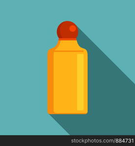 Gold shampoo bottle icon. Flat illustration of gold shampoo bottle vector icon for web design. Gold shampoo bottle icon, flat style
