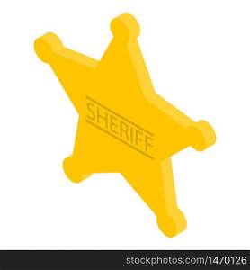Gold sheriff star icon. Isometric of gold sheriff star vector icon for web design isolated on white background. Gold sheriff star icon, isometric style