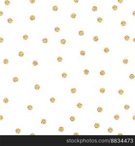 Gold shimmer glitter polka dot seamless pattern vector image
