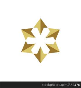 Gold star arrow emblem logo template Illustration Design. Vector EPS 10.