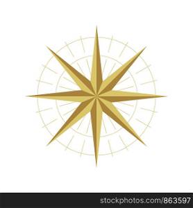Gold Star Compass Rose Logo Template Illustration Design. Vector EPS 10.