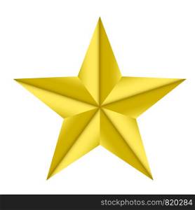 gold star elegantisolated on white background; stock vector illustration