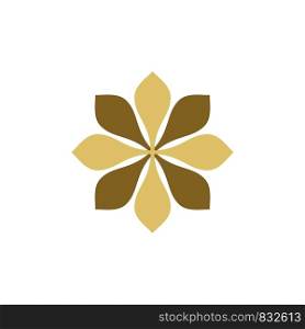 Gold Star Flower Logo Template Illustration Design. Vector EPS 10.