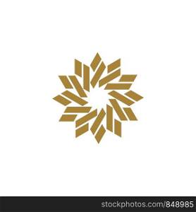 Gold Star Flower Logo Template Illustration Design. Vector EPS 10.