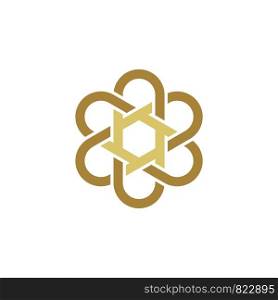Gold Star Flower Vector Logo Template Illustration Design. Vector EPS 10.