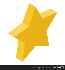 Gold star icon. Isometric of gold star vector icon for web design isolated on white background. Gold star icon, isometric style