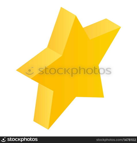 Gold star icon. Isometric of gold star vector icon for web design isolated on white background. Gold star icon, isometric style