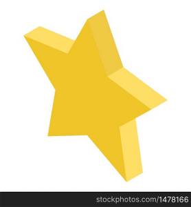 Gold star icon. Isometric of gold star vector icon for web design isolated on white background. Gold star icon, isometric style