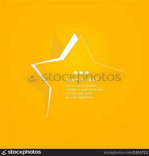 Gold star in a frame. A vector illustration
