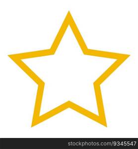 Gold star isolated on white background. Yellow outline in the shape of a star. Vector illustration.. Gold star isolated on white background.