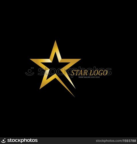 Gold Star logo vector Illustration Template
