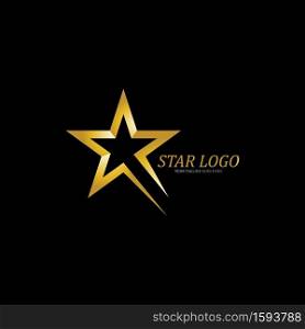 Gold Star logo vector Illustration Template
