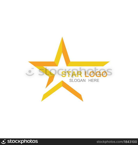 Gold Star Logo Vector in elegant Style with Black Background