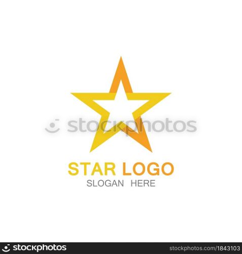 Gold Star Logo Vector in elegant Style with Black Background