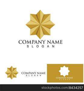 Gold Star Logo Vector with Black Background