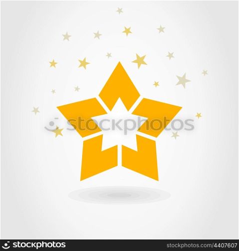 Gold star on a white background. A vector illustration