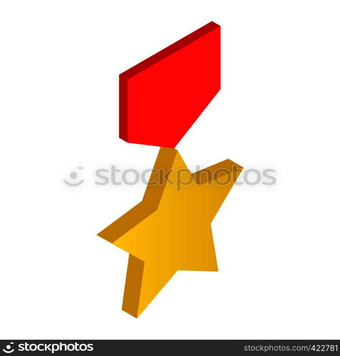Gold star order 3d icon isolated on a white. Gold star order 3d icon