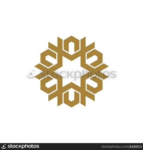 Gold Star Ornamental Logo Template Illustration Design. Vector EPS 10.