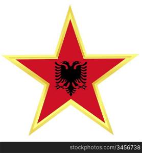 Gold star with a flag of Albania