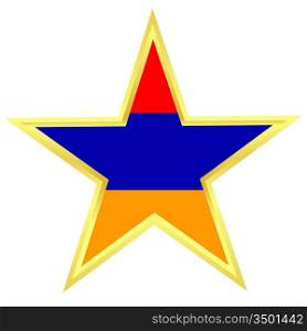 Gold star with a flag of Armenia