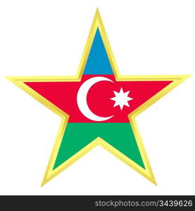 Gold star with a flag of Azerbaijan