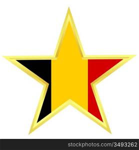 Gold star with a flag of Belgium