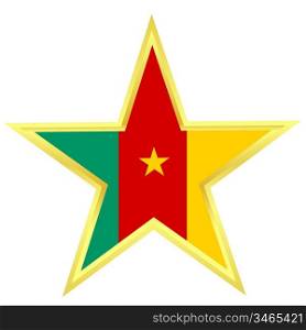 Gold star with a flag of Cameroon