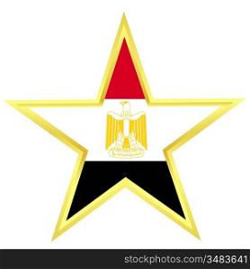 Gold star with a flag of Egypt