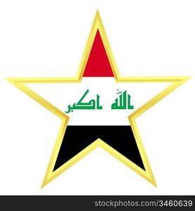 Gold star with a flag of Iraq