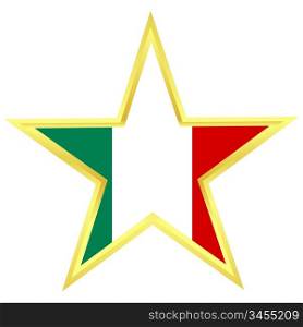 Gold star with a flag of Italy