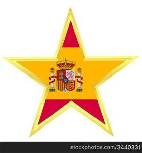 Gold star with a flag of Spain