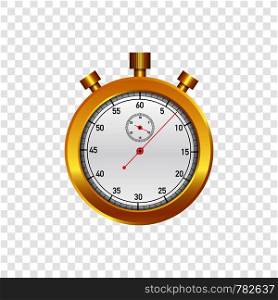 Gold Stop watch. Old mechanical stopwatch. Vector stock illustration.