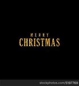 "Gold text of "Merry Christmas". Vector illustration"