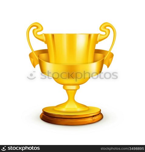 Gold trophy, vector