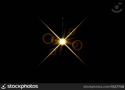 Gold warm color bright lens flare flashes leak for transitions on black background.. Gold warm color bright lens flare flashes leak for transitions on black background