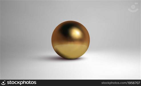 Golded sphere isolated on white background.. Golded sphere isolated on white background. 3d vector illustration.