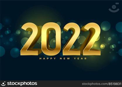 golden 3d 2022 text effect sparkling greeting background