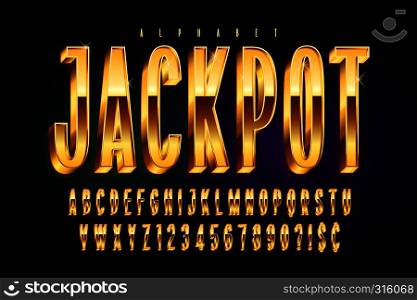 Golden 3d glossy font, gold letters and numbers. Swatch color control. Golden 3d glossy font, gold letters and numbers.