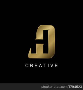 Golden Abstract Techno Letter H Logo, creative negative space vector template design concept.