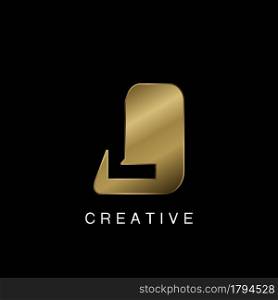 Golden Abstract Techno Letter L Logo, creative negative space vector template design concept.