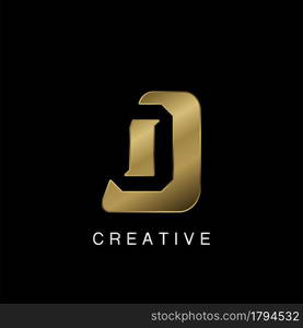 Golden Abstract Techno Letter O Logo, creative negative space vector template design concept.