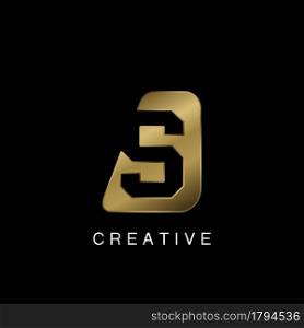 Golden Abstract Techno Letter S Logo, creative negative space vector template design concept.