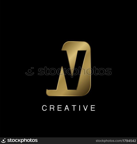 Golden Abstract Techno Letter W Logo, creative negative space vector template design concept.