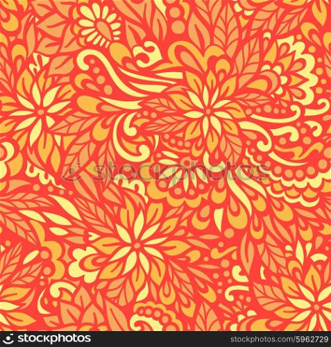 Golden Autumn. Seamless decorative pattern. Vector illustration.
