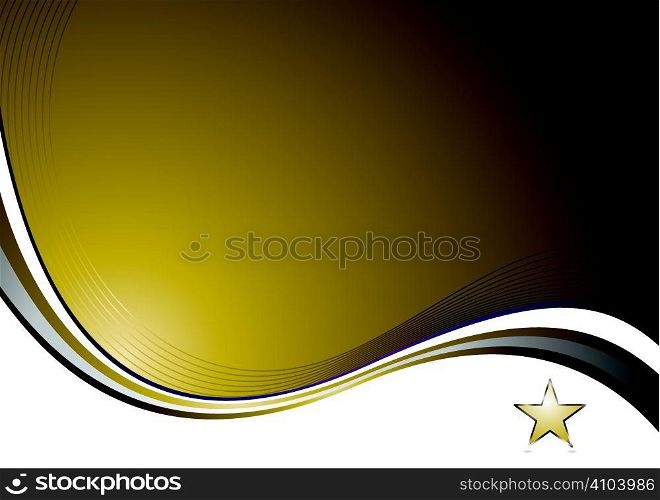 Golden background with a flowing design and space for a logo