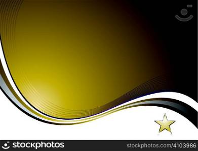 Golden background with a flowing design and space for a logo