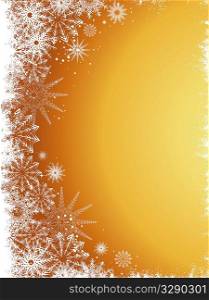 Golden background with snowflake border